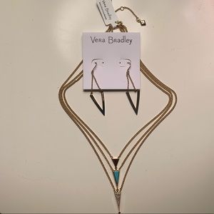 ✨HP✨-NWT Vera Bradley Gold Necklace Earring Set